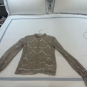 Alexis Metallic Lace Blouse